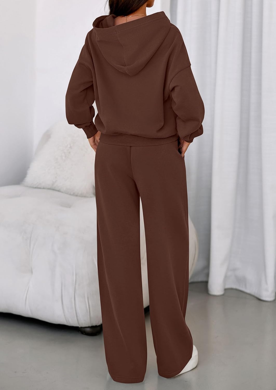 Thumbnail 3 de PRETTYGARDEN Women’s 2-Piece Sweatsuit Set (Hoodie + Wide-Leg Pants) for Casual Winter Wear
