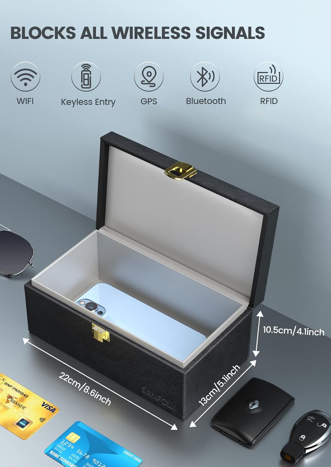 Detalle 2 de Samfolk Faraday Box for Car Keys 8.6 in