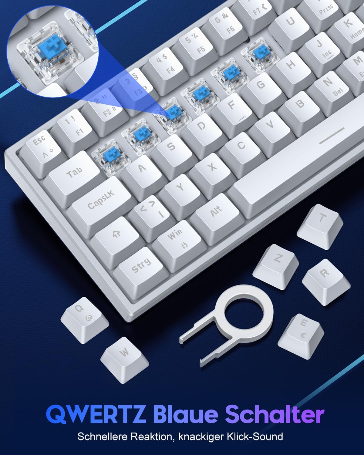 Detalle 2 de TECURS Gaming Tastatur 61 Tasten ⌨