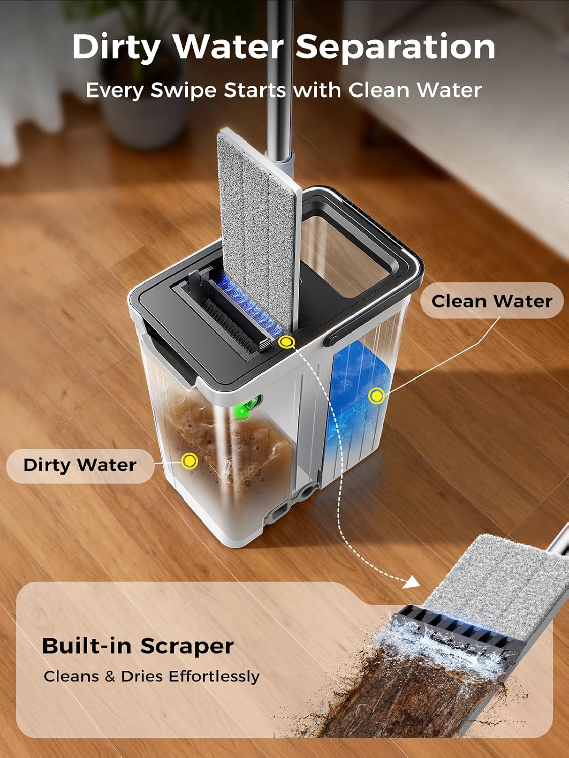 Thumbnail 1 de ADICOM Mop and Bucket Set with Auto-Spray Cleaning