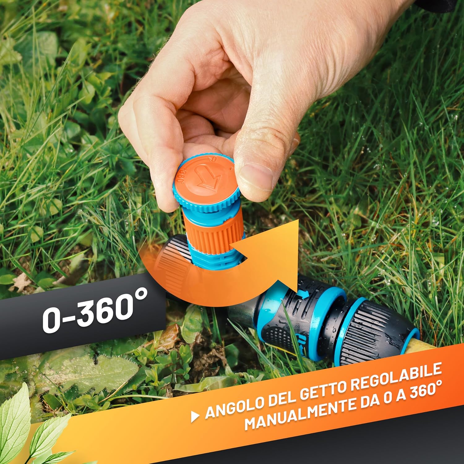 Thumbnail 5 de Irrigatore Giardino Circolare su Picchetto GRÜNTEK: regolabile in settori da 5° a 360° per prato e giardino