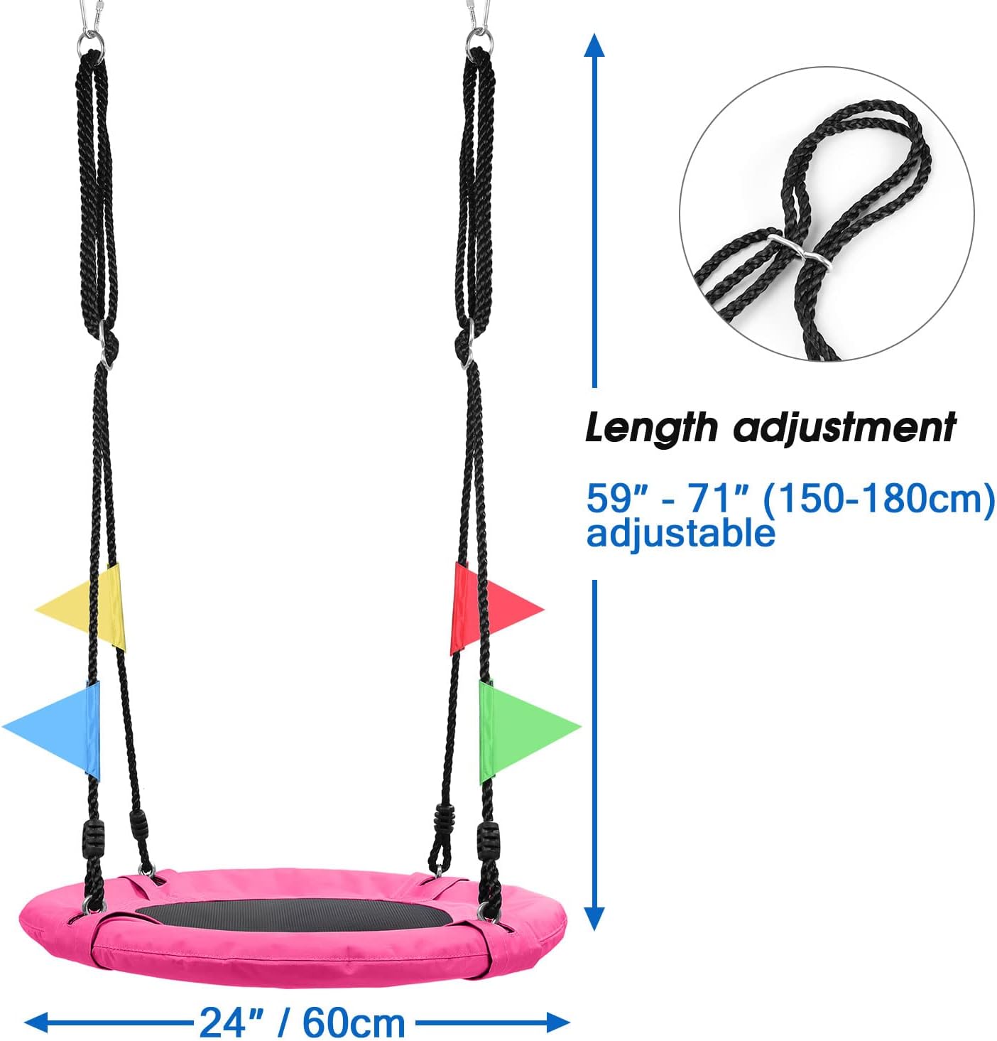 Detalle 2 de Odoland 24 Kids Tree Swing, 900D Fabric