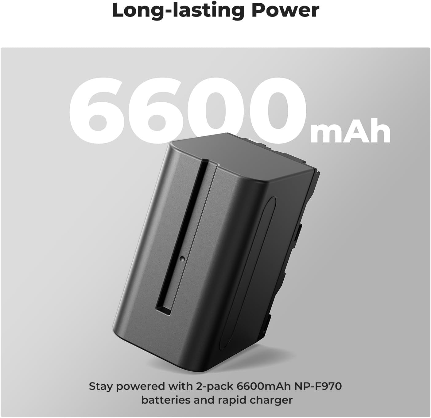 Thumbnail 2 de K&F CONCEPT NP-F970 2er-Pack (6600 mAh) Akkus & Dual-Slot-LED-Ladegerät für Sony NP-F-Serie