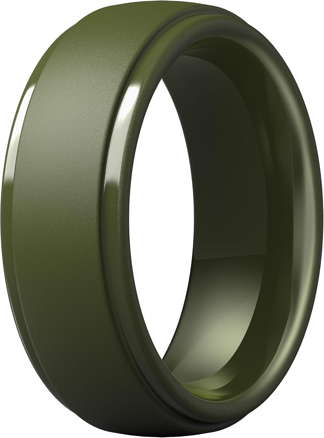 ThunderFit Silicone Rings for Men – Step Edge Rubber Wedding Band (10mm Wide, 2.5mm Thick)