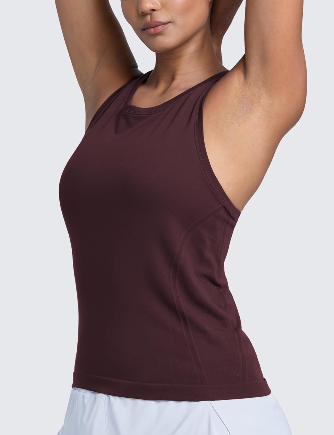 Detalle 2 de CRZ YOGA canotte da donna senza cuciture con scollo alto per allenamento