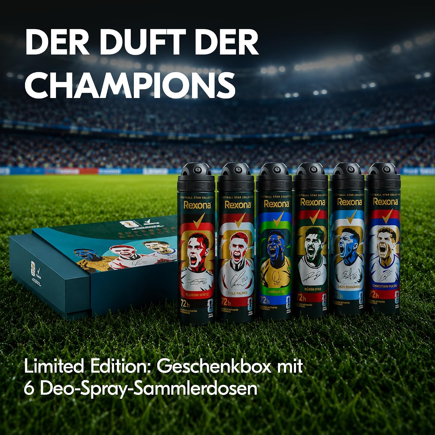Thumbnail 6 de Rexona FIFA World Cup 2026 Superstar Collection Geschenkset – 6 x 150 ml Anti-Transpirant Deo-Spray für Männer