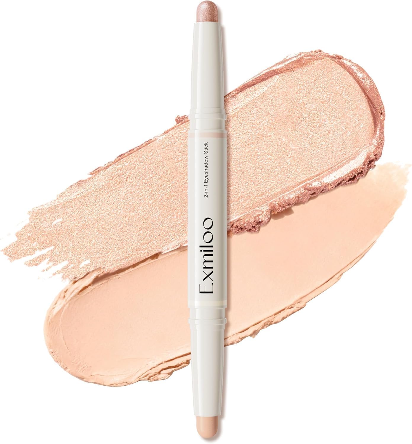 Detalle de exmiloo Cream Eyeshadow Stick Duo, Nude Beige Matte & Champagne Shimmer