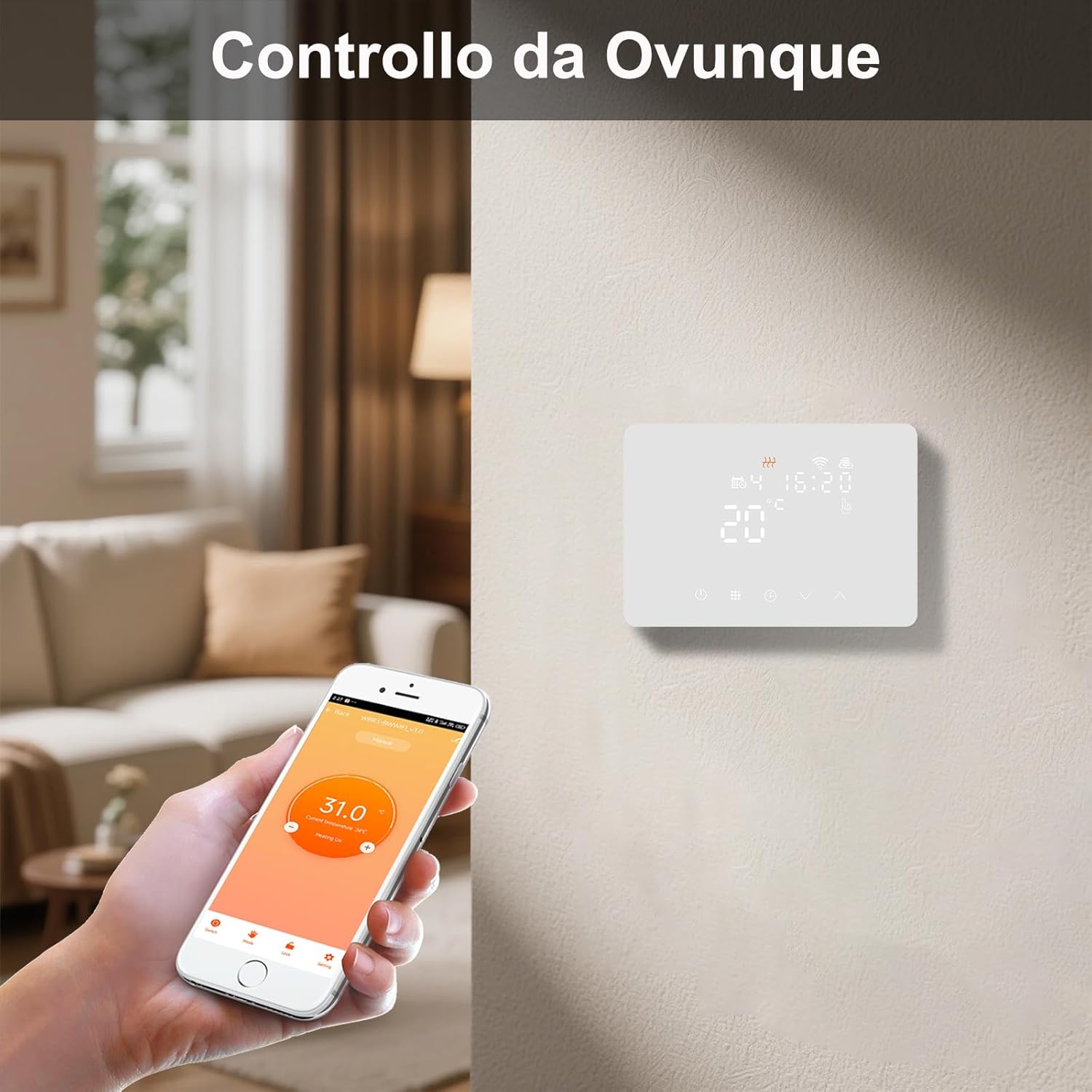 Thumbnail 6 de KETOTEK 503 Termostato caldaia Wi‑Fi programmabile 220V 5A