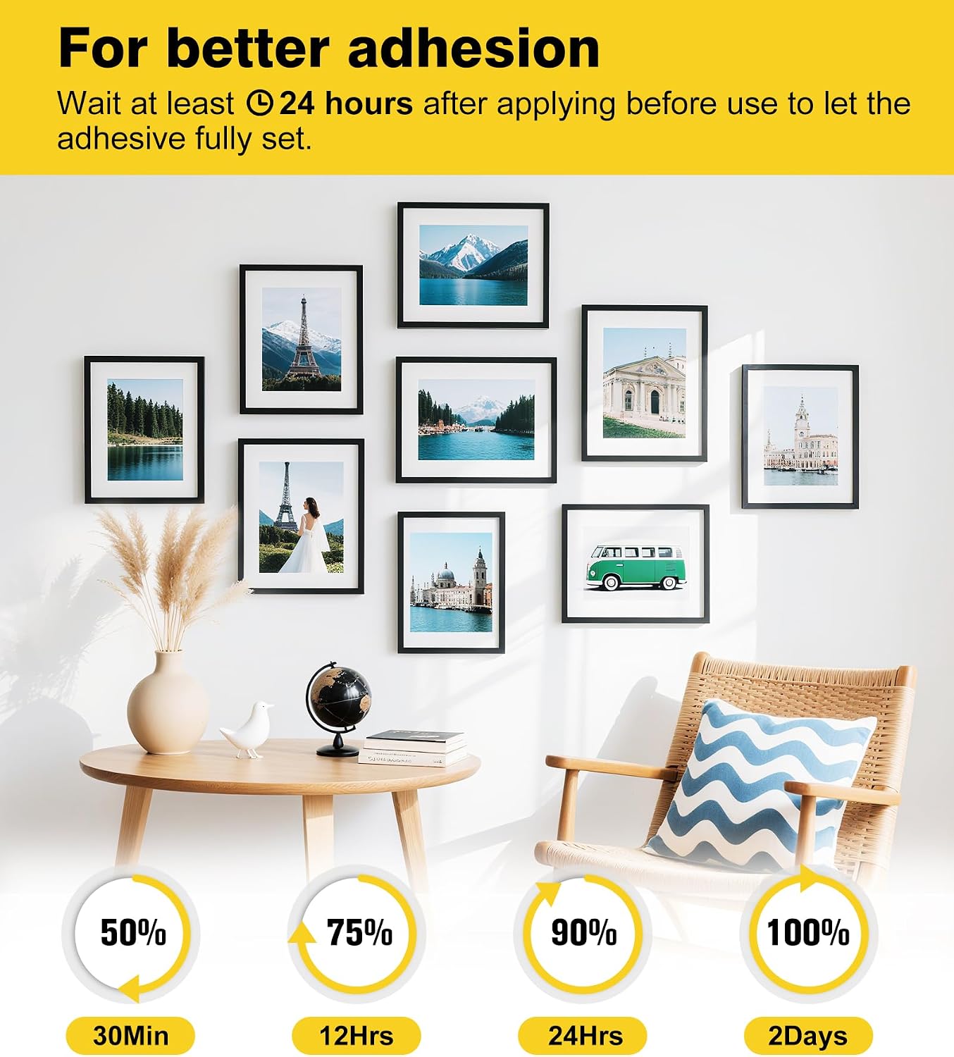 Thumbnail 6 de Summerbrite MT85MM-W Medium Picture Hanging Strips, 20 Pairs, No Nails