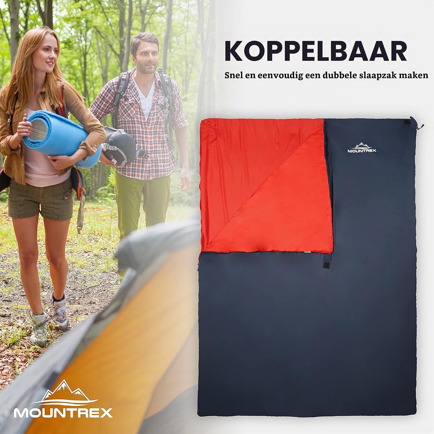 Detalle 2 de MOUNTREX zomerslaapzak, 730 g, 200 x 75 cm en koppelbaar