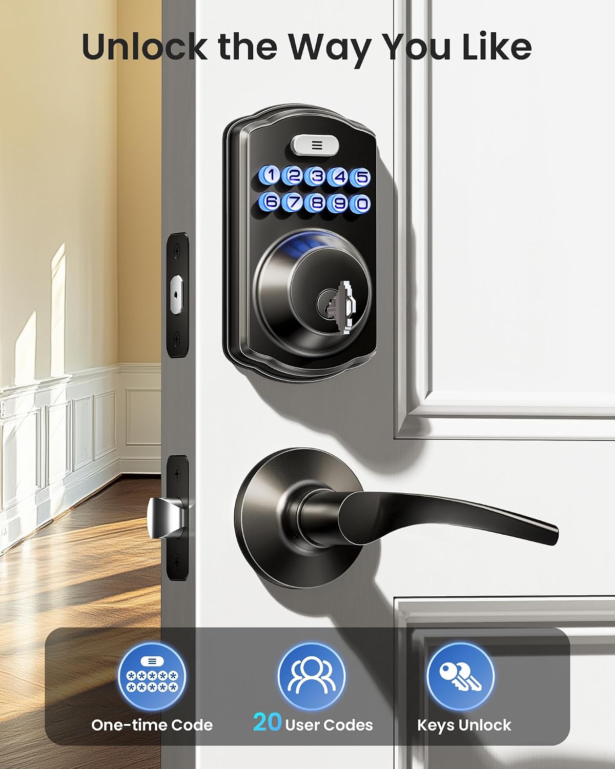 Detalle 2 de Veise Keypad Door Lock with 21 Codes