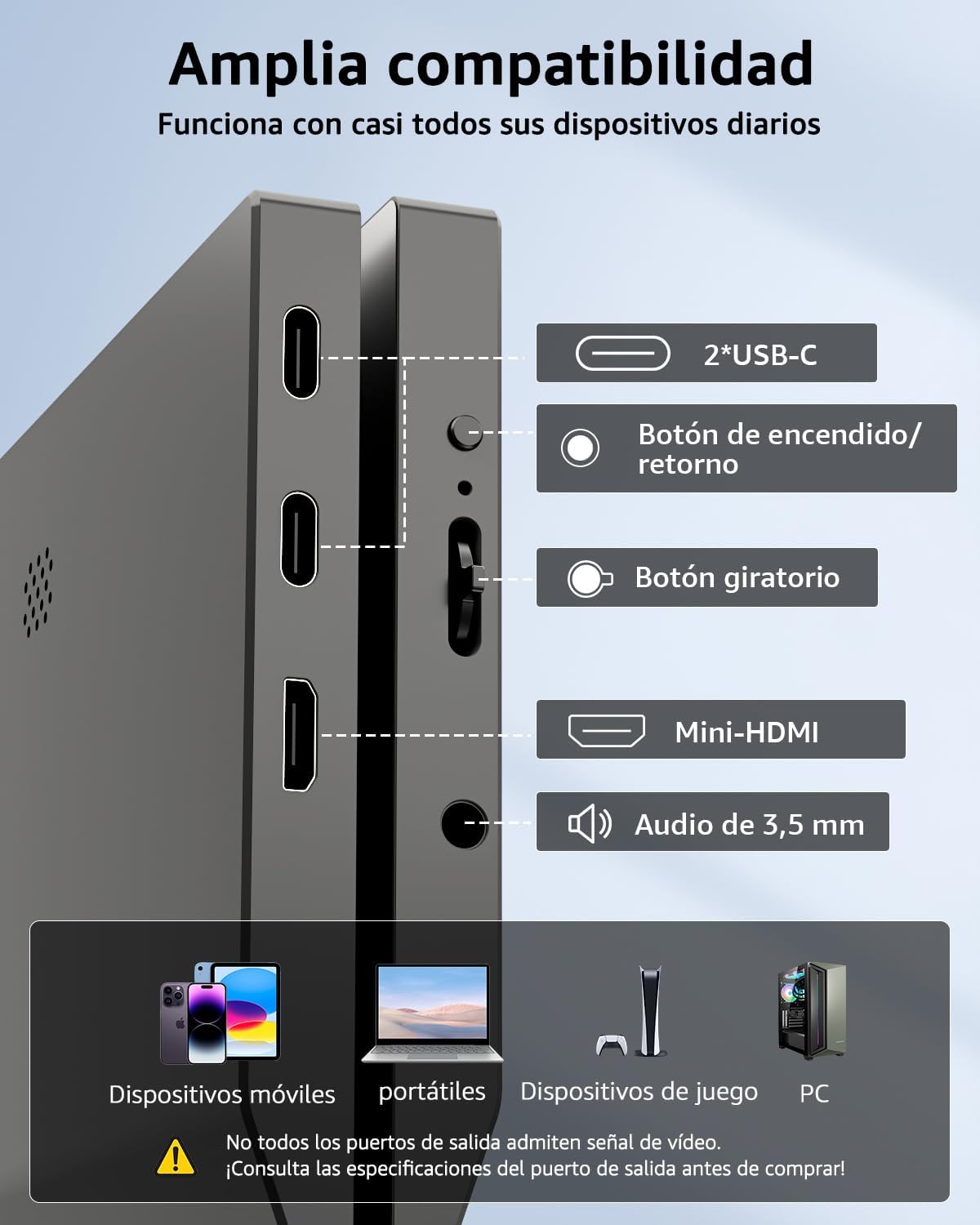 Thumbnail 2 de Yodoit Monitor portátil 15,6" FHD IPS HDR con USB-C