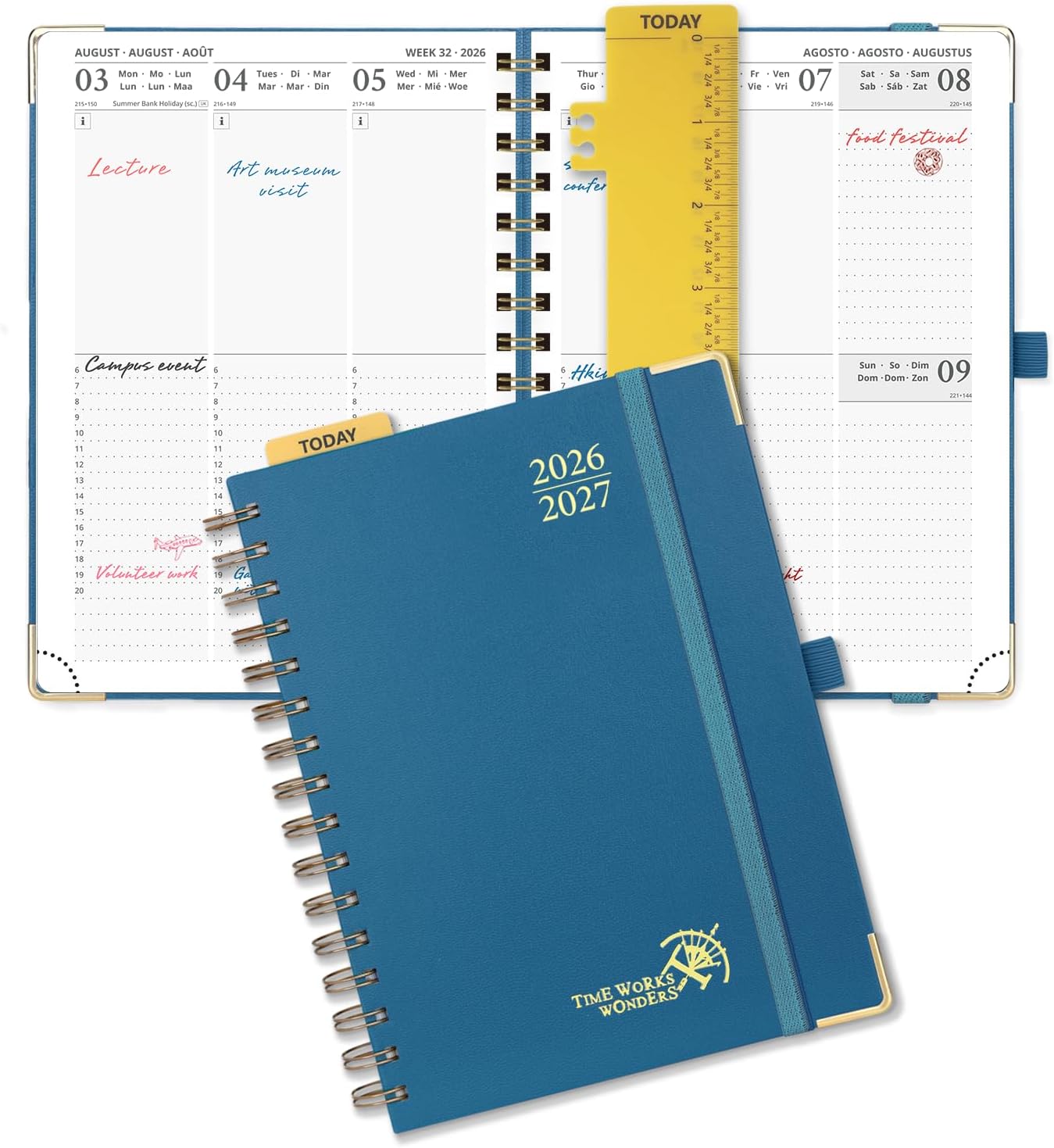Detalle de POPRUN 27-AW6HA5-NB agenda 2026/2027, weekplanner met spiraalbinding