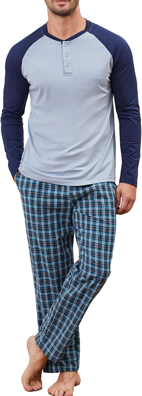 Thumbnail 6 de Winovia Herren Schlafanzug lang – 2-teiliges Pyjama-Set aus 100% Baumwolle