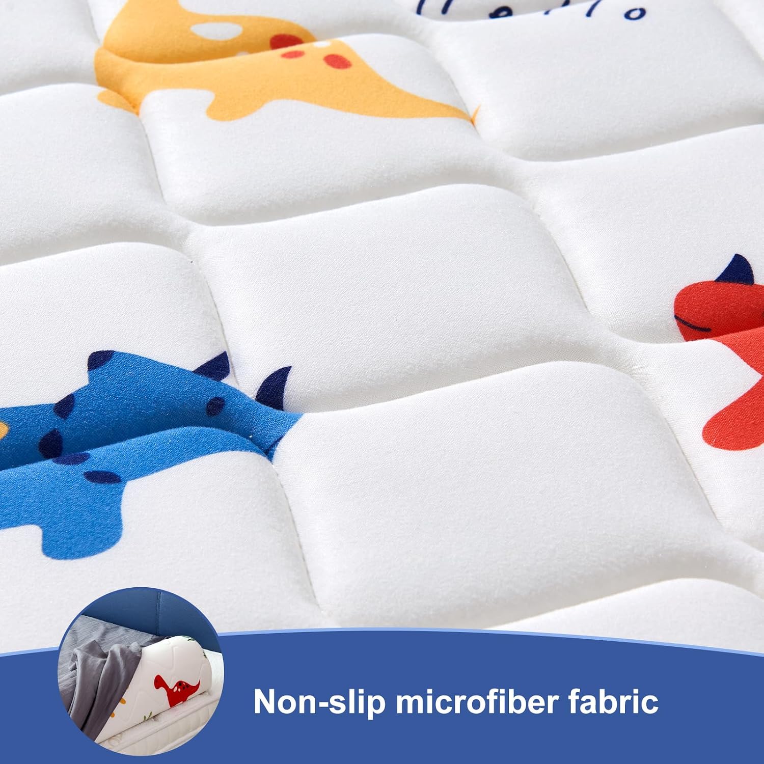 Detalle de Ceekliybear 2-Pack Foam Bed Bumpers for Toddlers, Non-Slip, Dinosaur Cover
