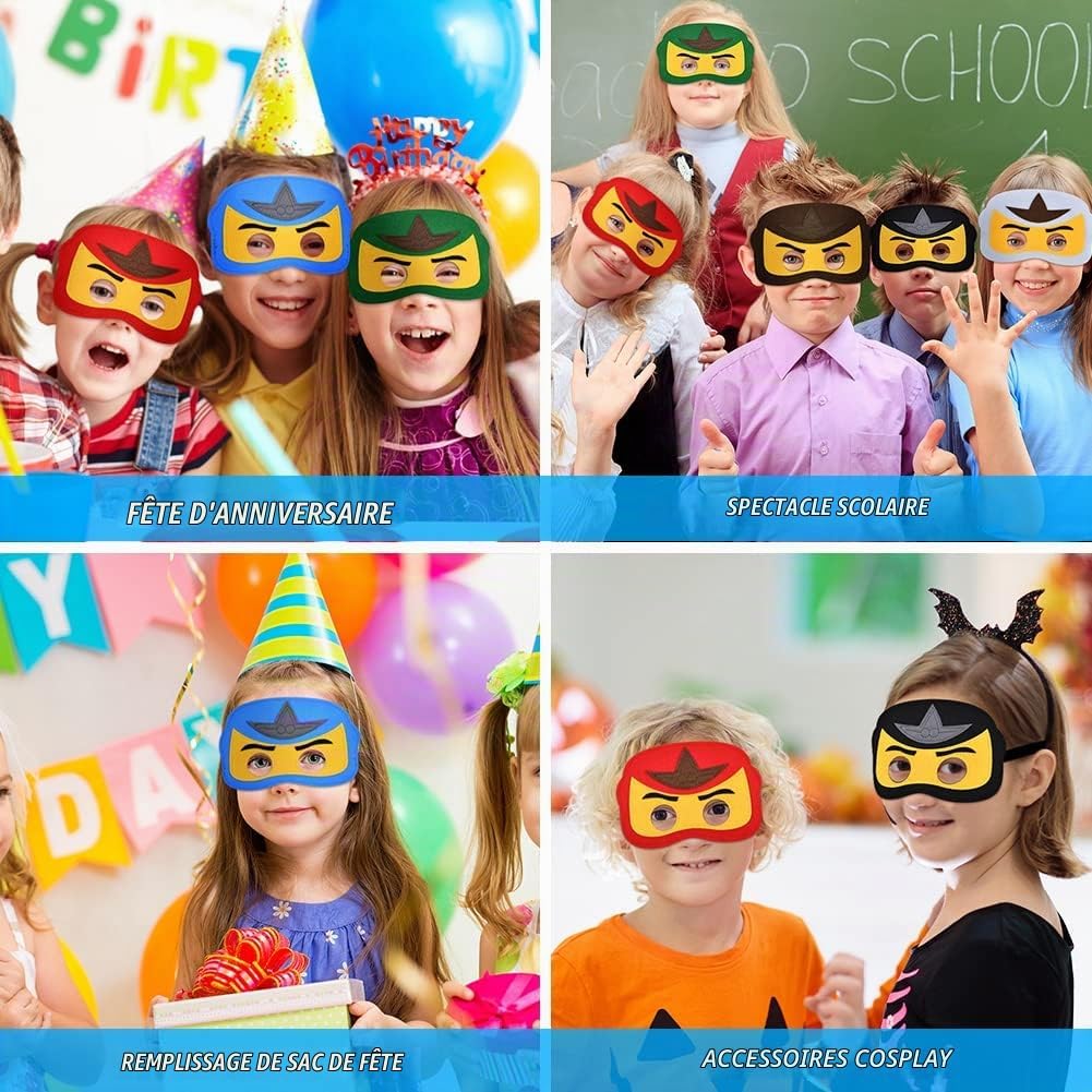Thumbnail 6 de URAQT C2-masker-NL vilten verkleedmaskers voor kinderen, set van 12