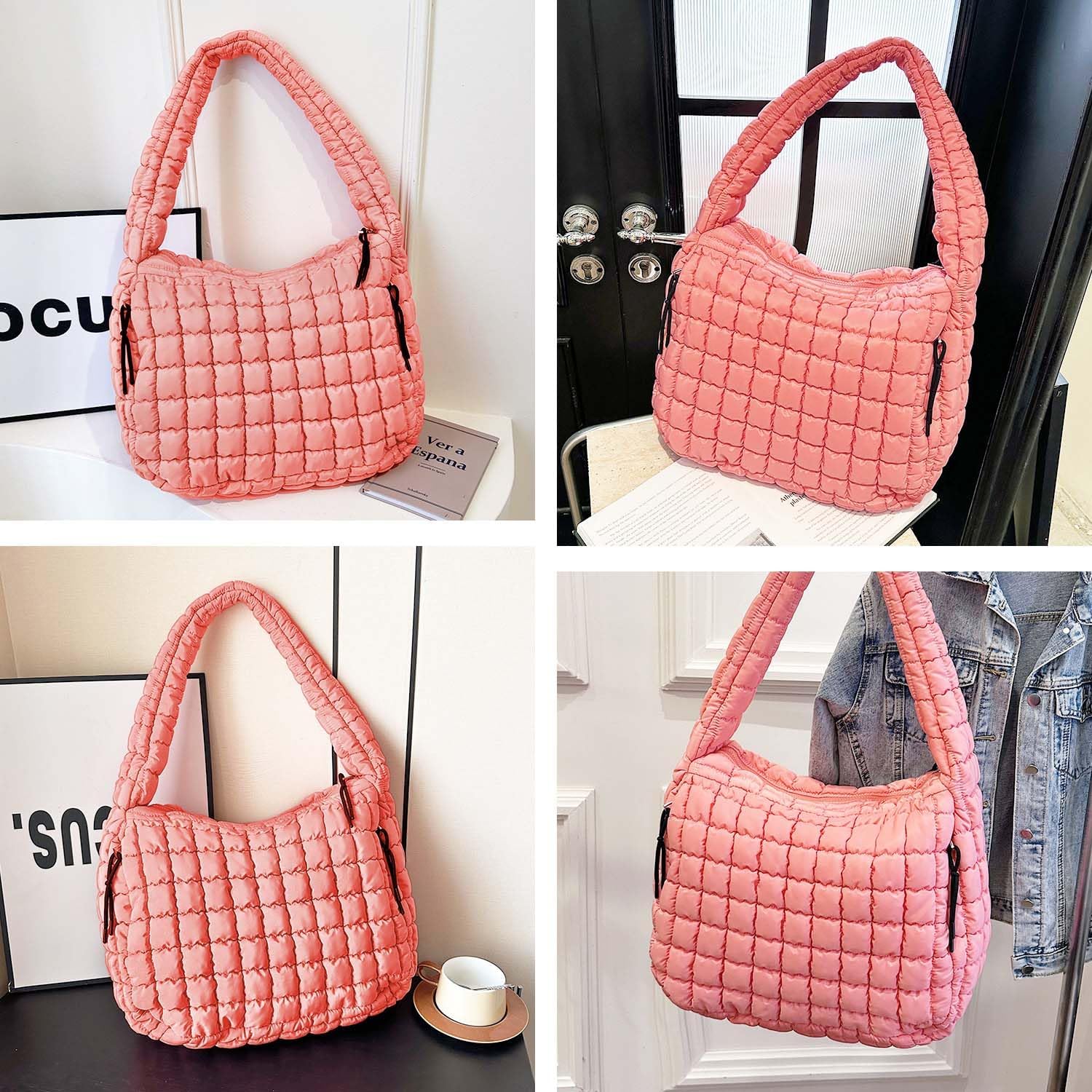 Detalle de Bagtopia Puffer Tote Bag, Large Quilted Puffer Bag – A practical, lightweight day-to-day tote