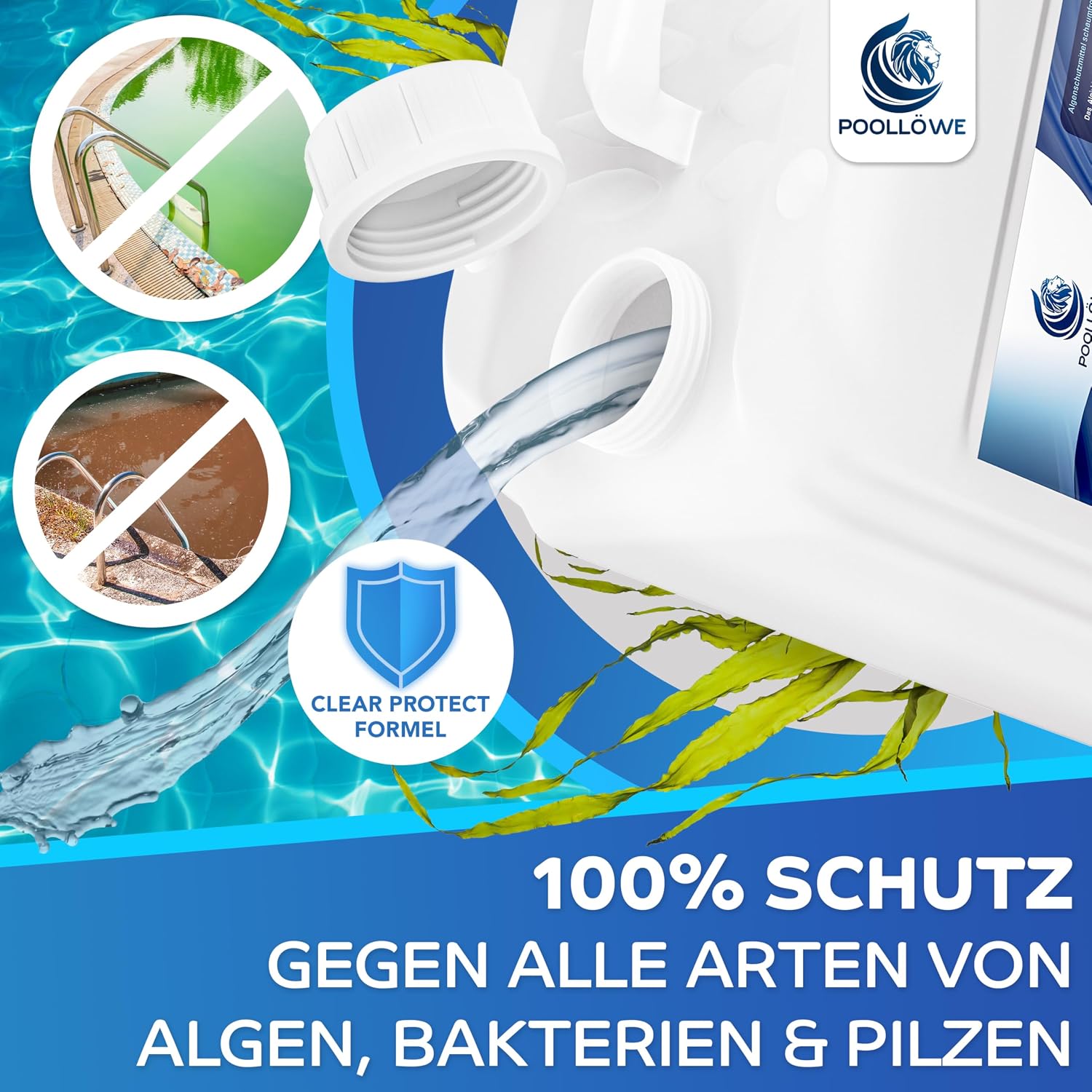 Detalle de PoolLöwe Algenvernichter Pool mit Klareffekt 2.0 – 360° Algenschutz