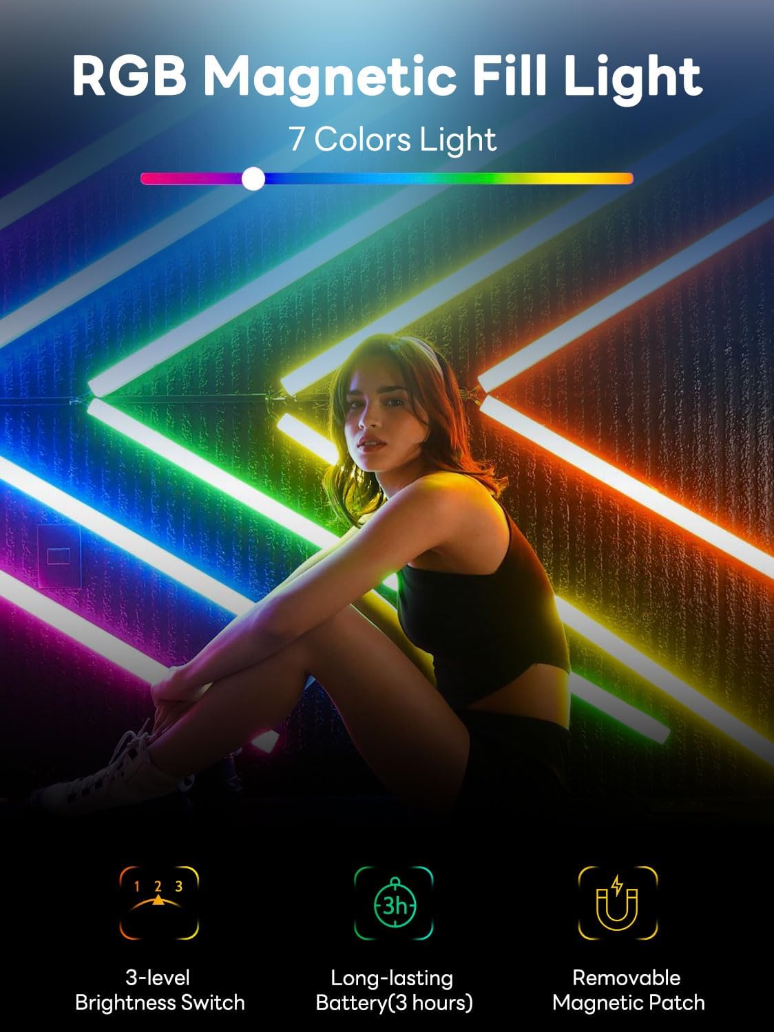 Thumbnail 1 de AOCHUAN Magnetic RGB Fill Light