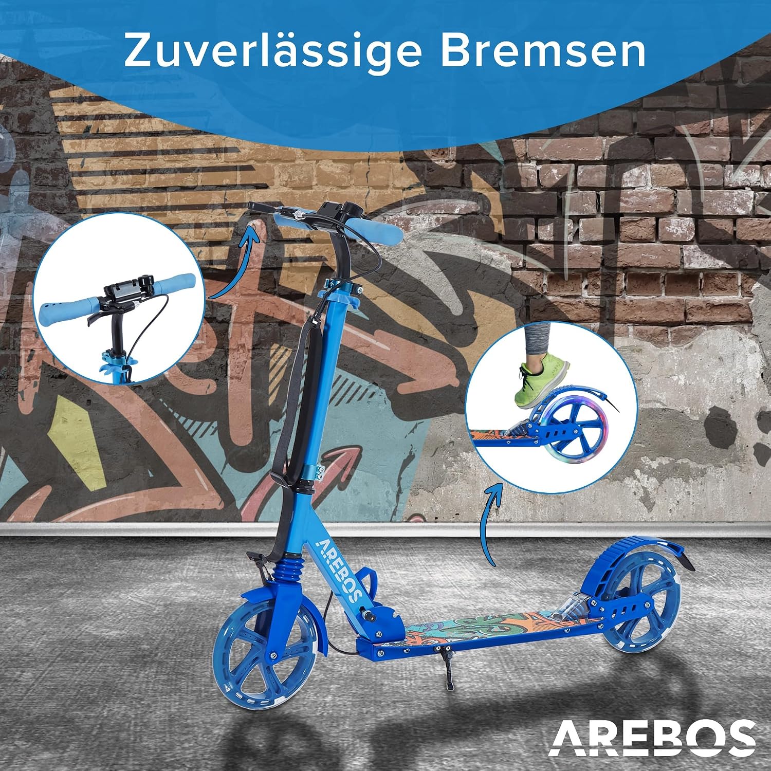 Detalle de Arebos Cityroller Kickroller bis 100 kg