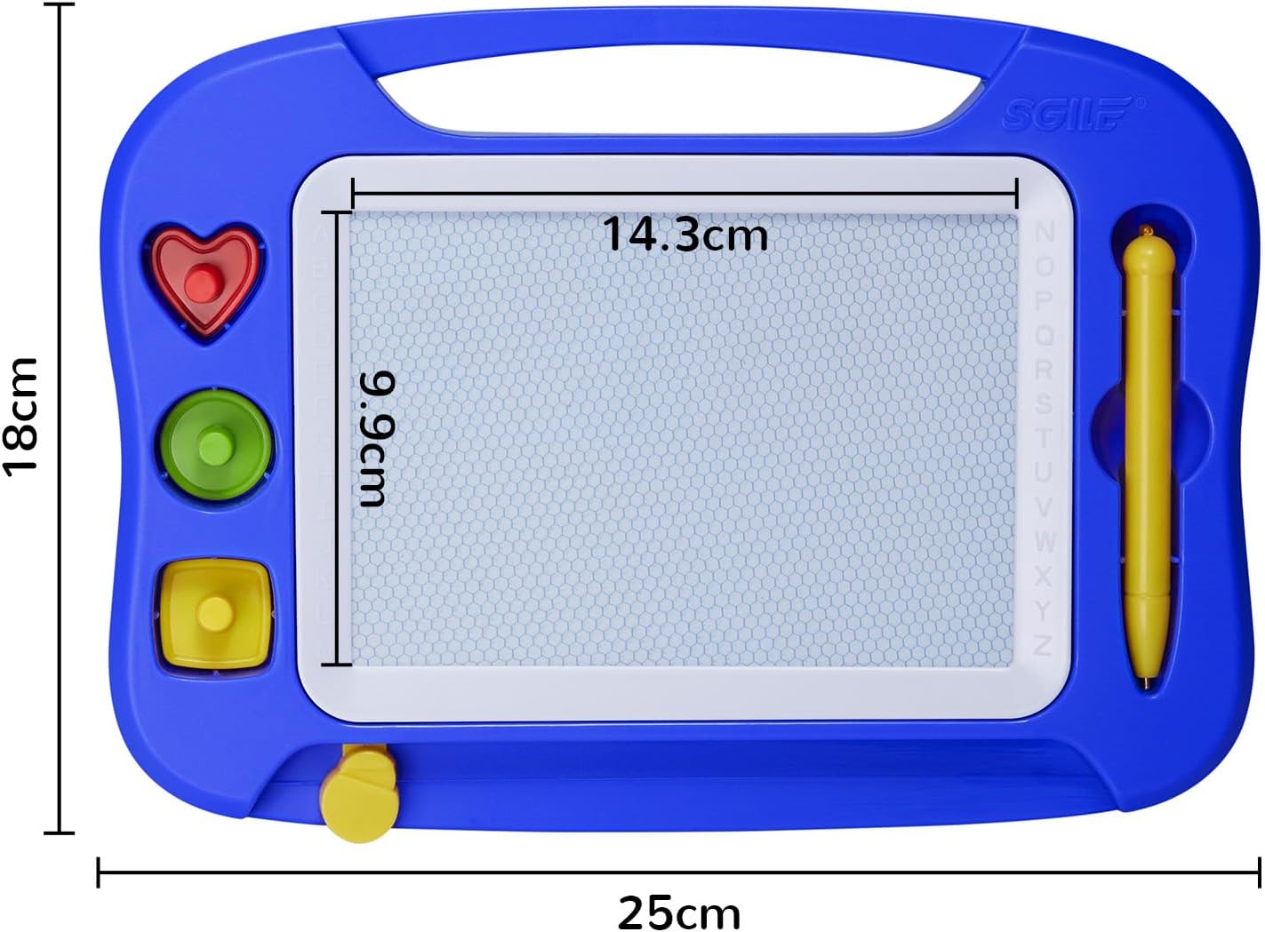 Thumbnail 4 de SGILE magnetische Maltafel Zaubertafel Kinder (blau) – mit Stift, 3 magnetischen Stempeln, ab 2 Jahren