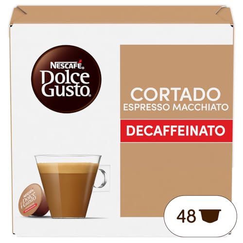 Detalle de NESCAFÉ DOLCE GUSTO Cortado Espresso Macchiato Decaffeinato – 3 Confezioni da 16 Capsule (48 Capsule Compatibili Dolce Gusto)