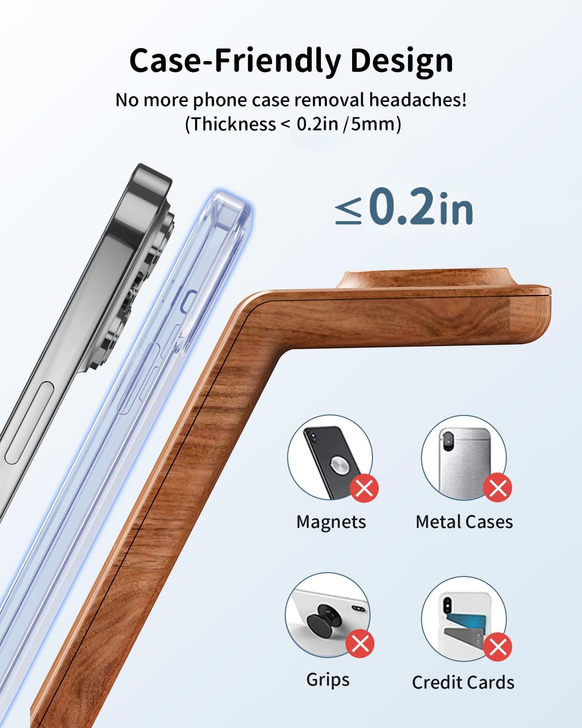 Thumbnail 2 de GEEKERA 3-in-1 Wireless Charging Station (Wood Grain)