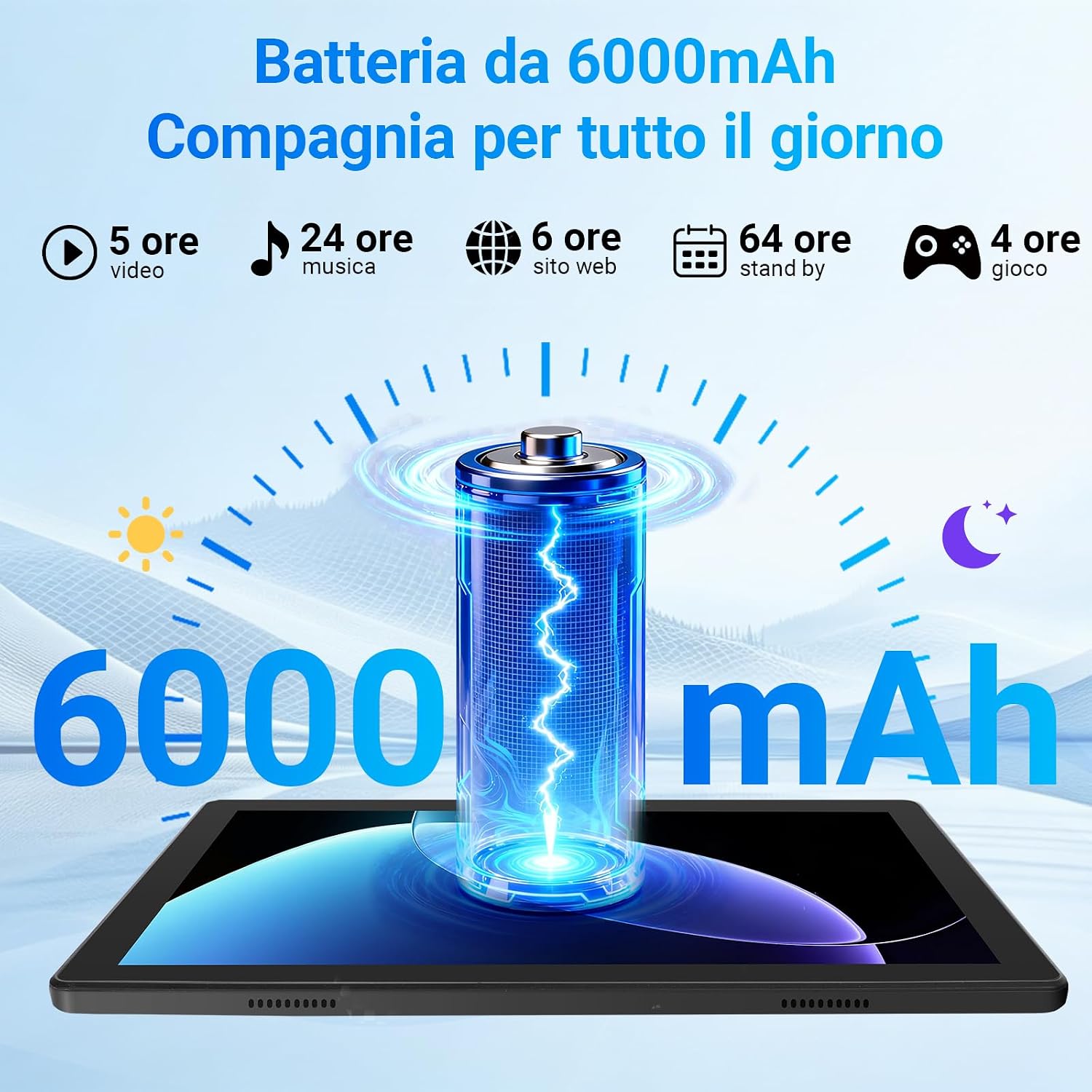 Thumbnail 6 de Gleeso Tablet Android 16 da 10'' con Tastiera e Accessori: 20GB RAM, 64GB ROM espandibile a 1TB