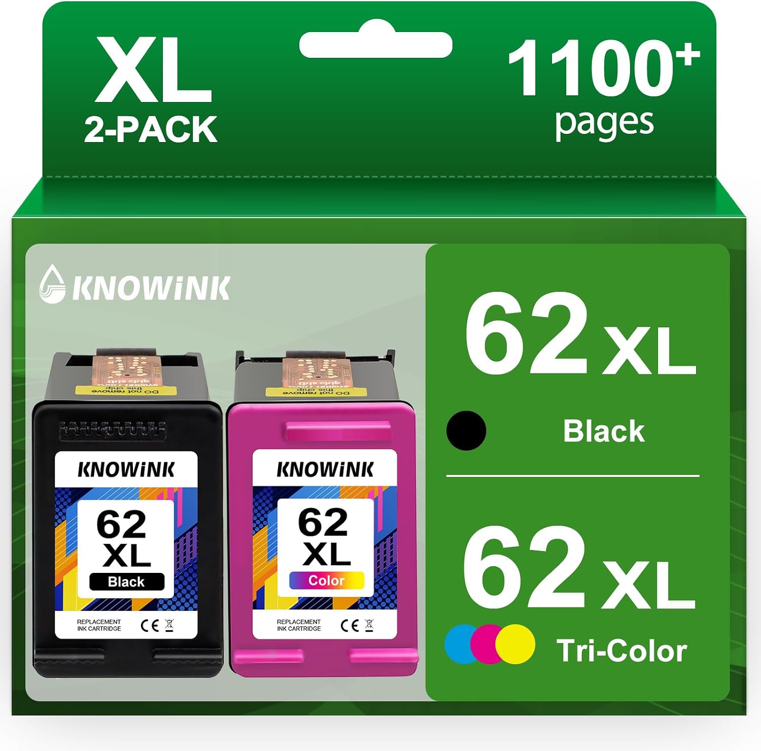 Detalle de 62 XL Druckerpatronen kompatibel mit HP – 2er Pack Schwarz & Farbe (62XL)