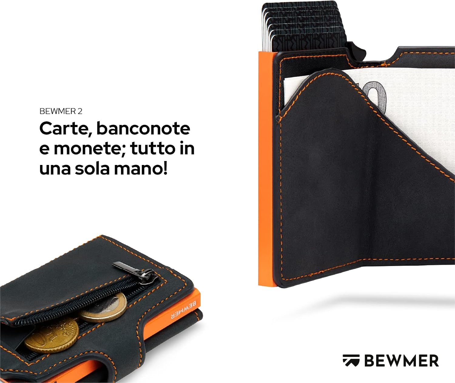 Detalle de BEWMER v2 Portafoglio Slim 10x7 cm