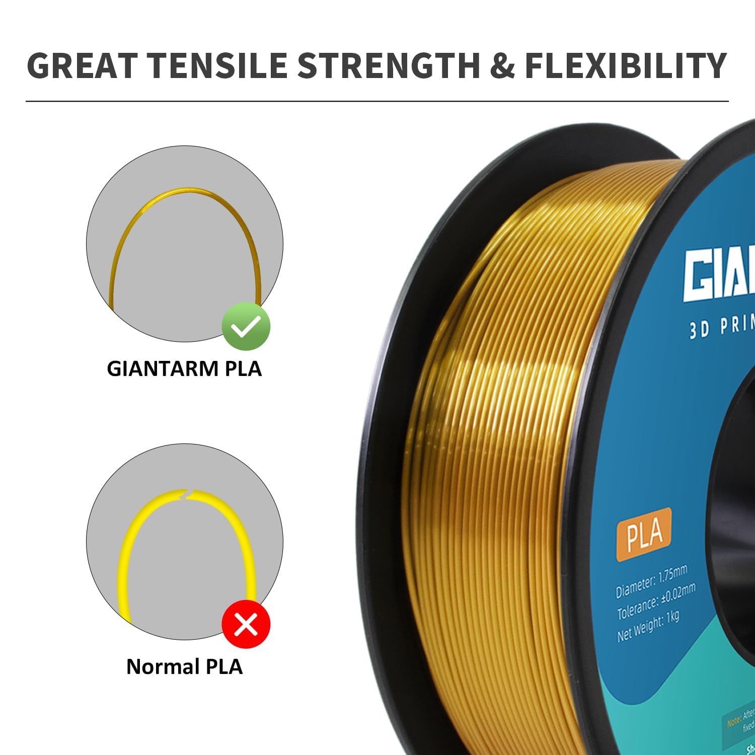 Detalle 2 de GIANTARM Filamento PLA 1,75 mm Seda 1 kg
