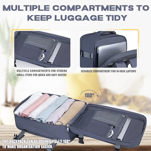 Detalle de Mochila de cabina VMIKIV 24L (40x30x20 cm) para Ryanair: organizada, ligera y con seguridad