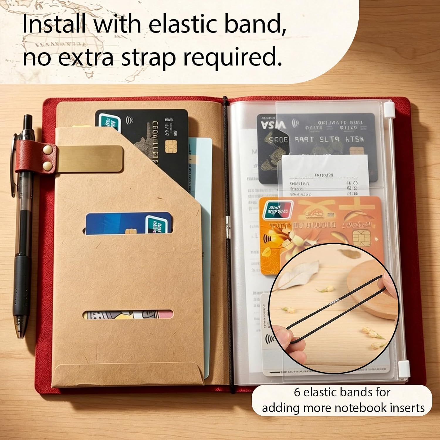 Detalle 1 de DILVREWA Standard Traveler’s Journal Accessory Kit, Kraft and PVC Inserts