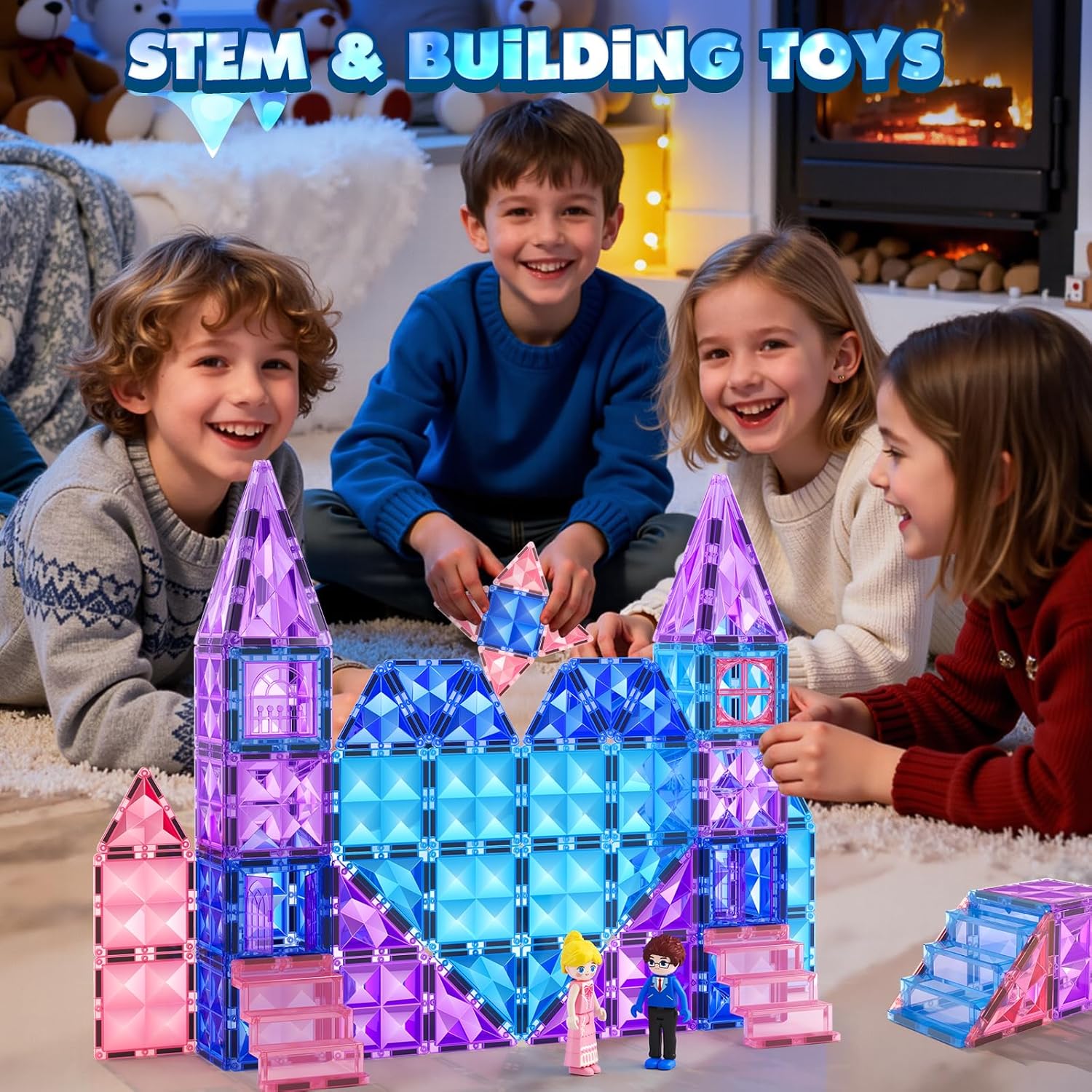 Thumbnail 5 de Soyee Magnetic Tiles 102pcs magnetic building set 🧩