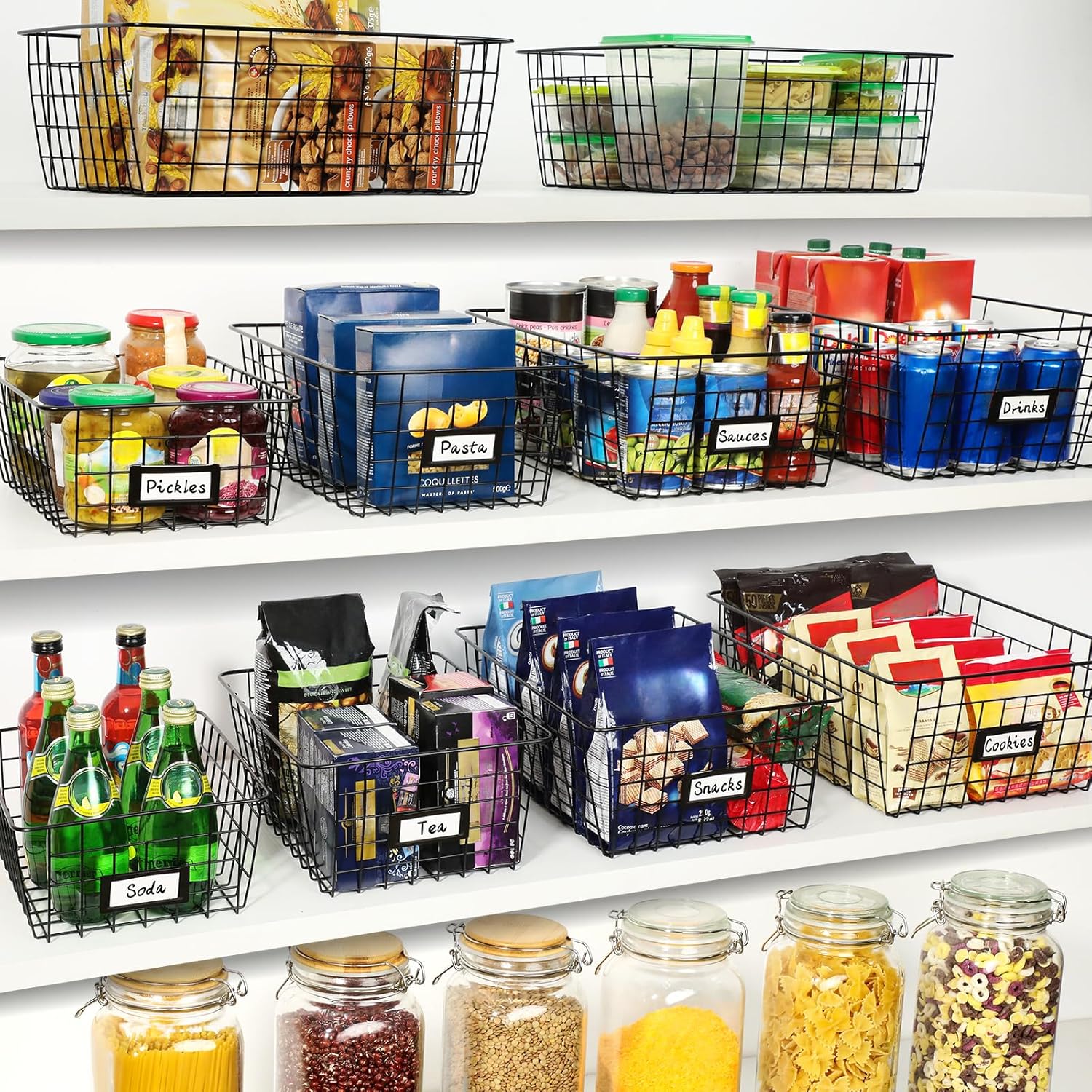 Thumbnail 2 de 8 Set, Extra Large Wire Baskets for Organizing with Labels