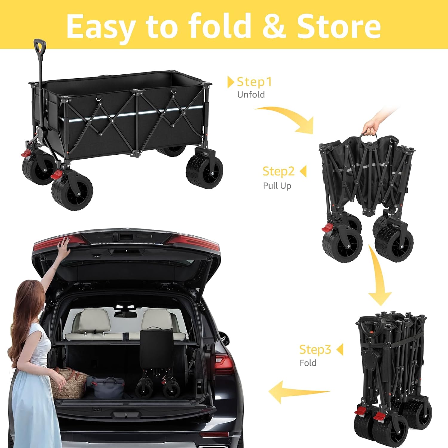 Thumbnail 6 de ROSONG Folding Utility Wagon 260L