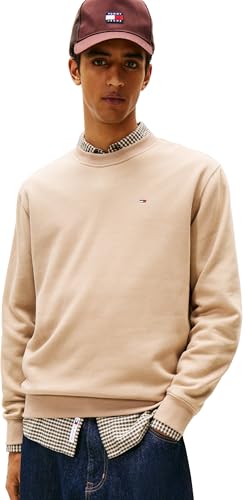 Detalle de Tommy Jeans Sudadera Regular Fit Flag Fleece Beige S