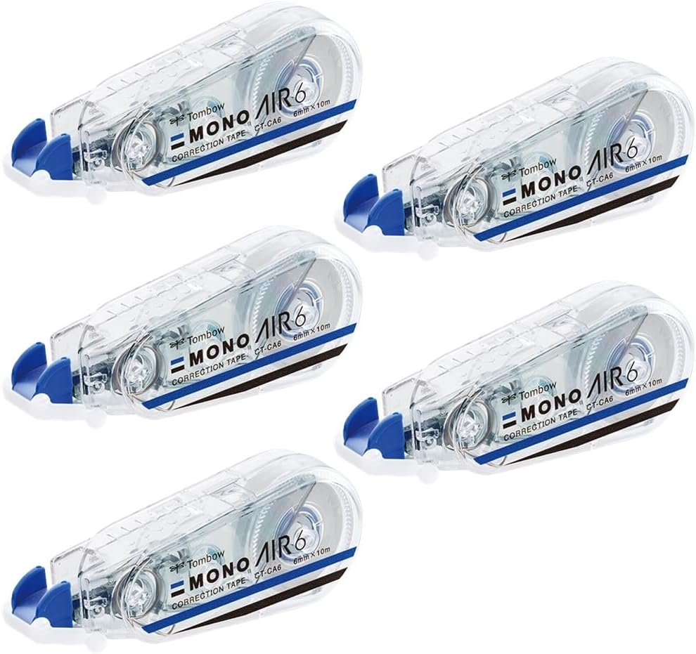 Detalle de トンボ鉛筆 CT-CA6-5P MONO AIR 修正テープ 6mm幅・10m巻き 5個セット