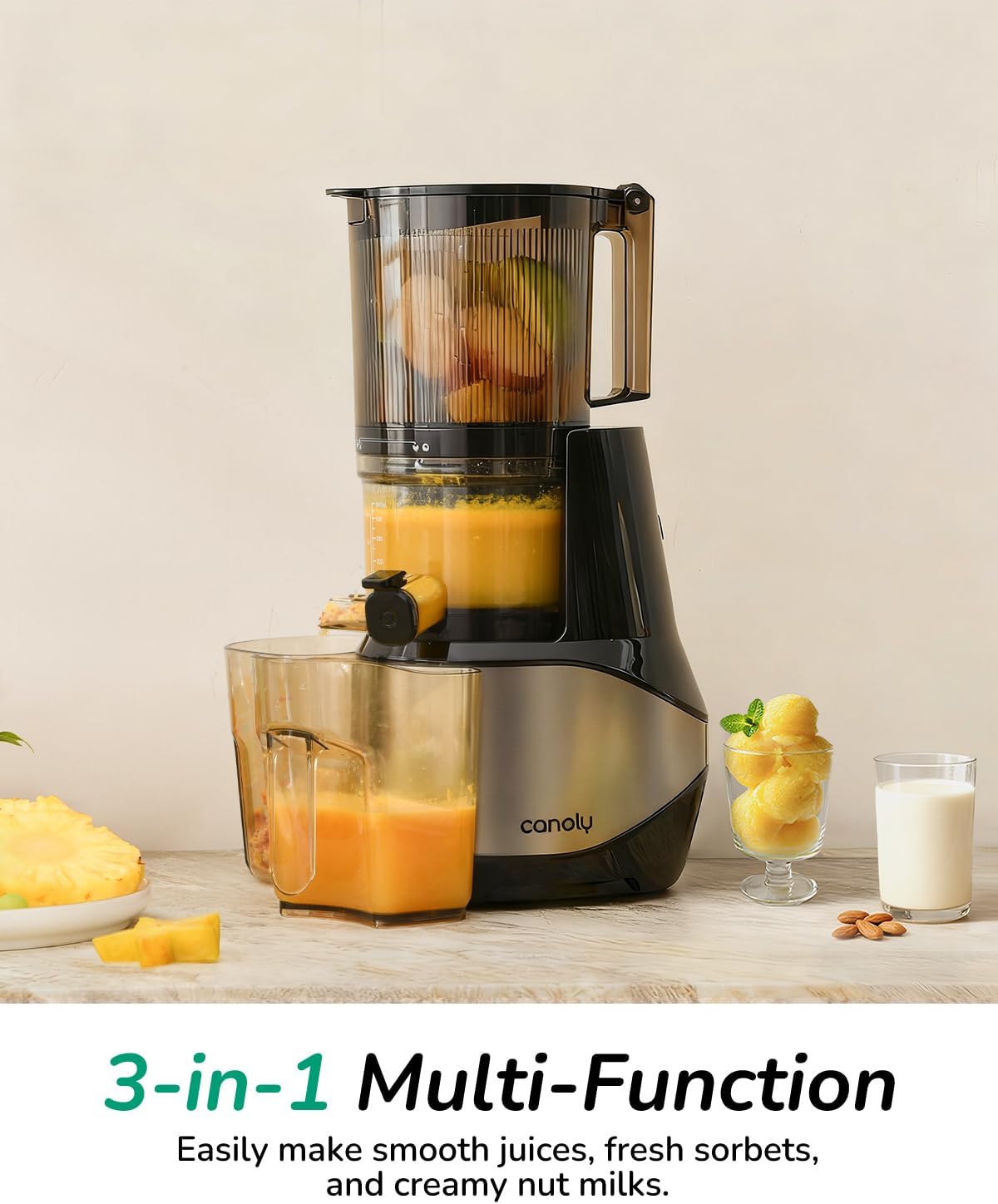 Thumbnail 1 de Canoly C09 Cold Press Juicer (6” extra-wide chute, 3-in-1 strainers) for juice, sorbet, and nut milk