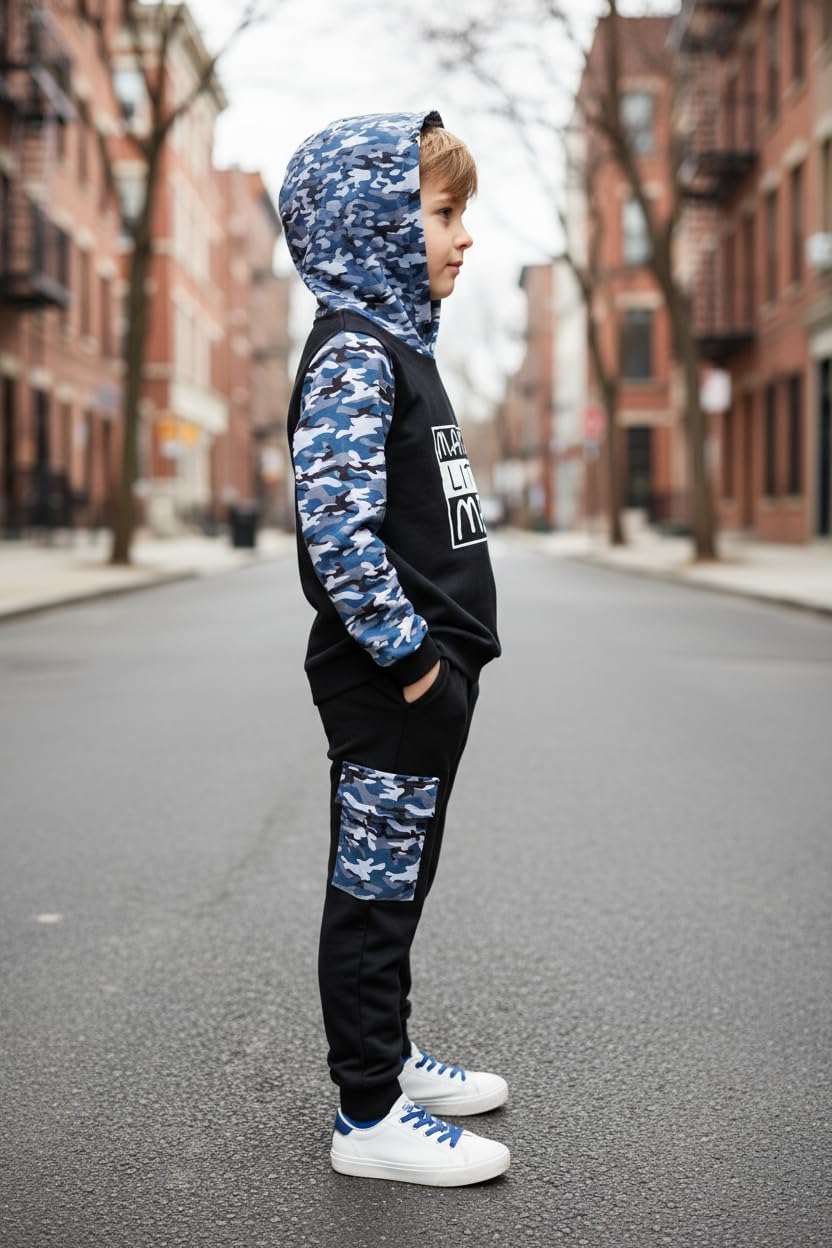 Detalle de Hovershoes Boys Tracksuit Toddler Camouflage Hoodie & Jogger Set