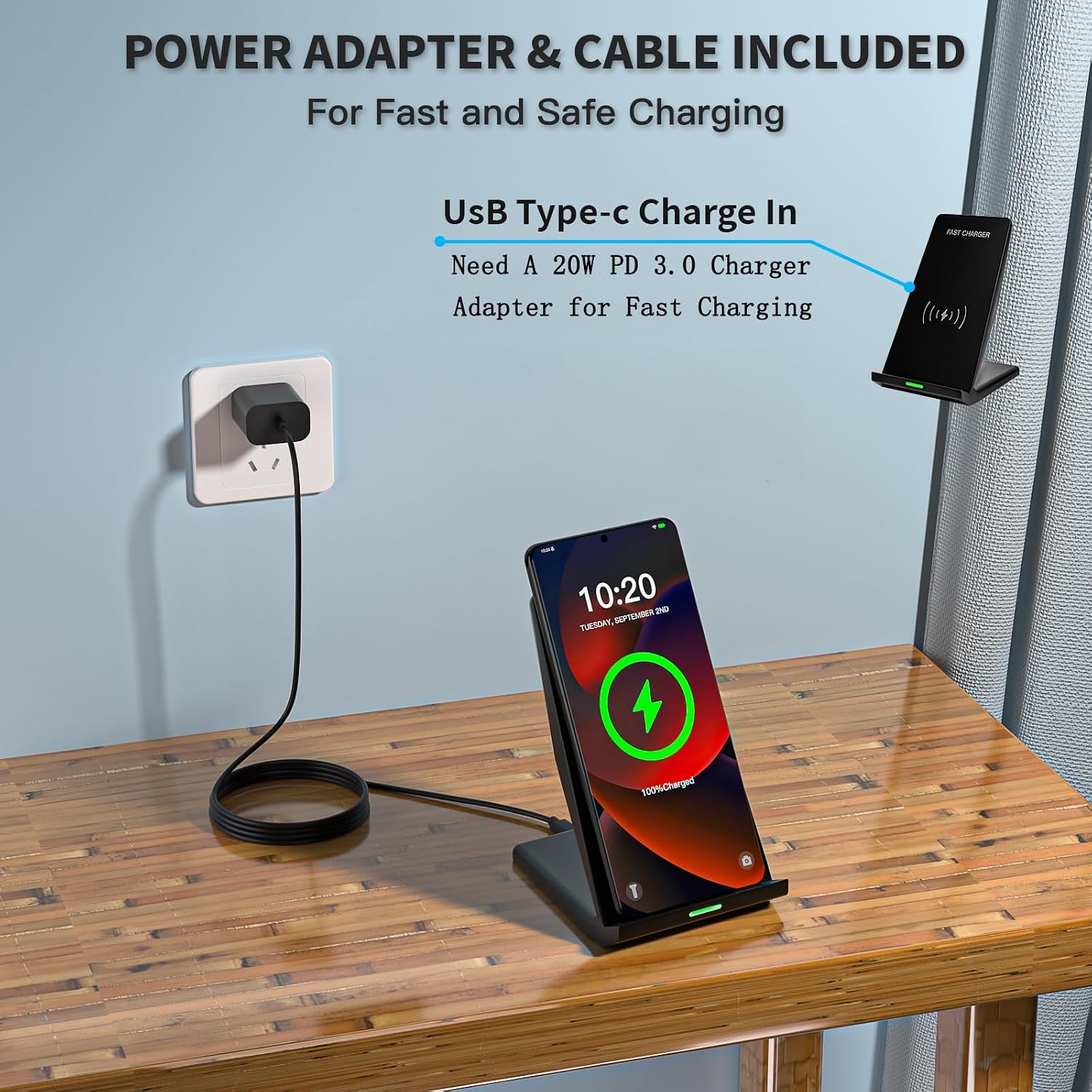 Detalle de Wireless Charger Station 15W Charging Stand