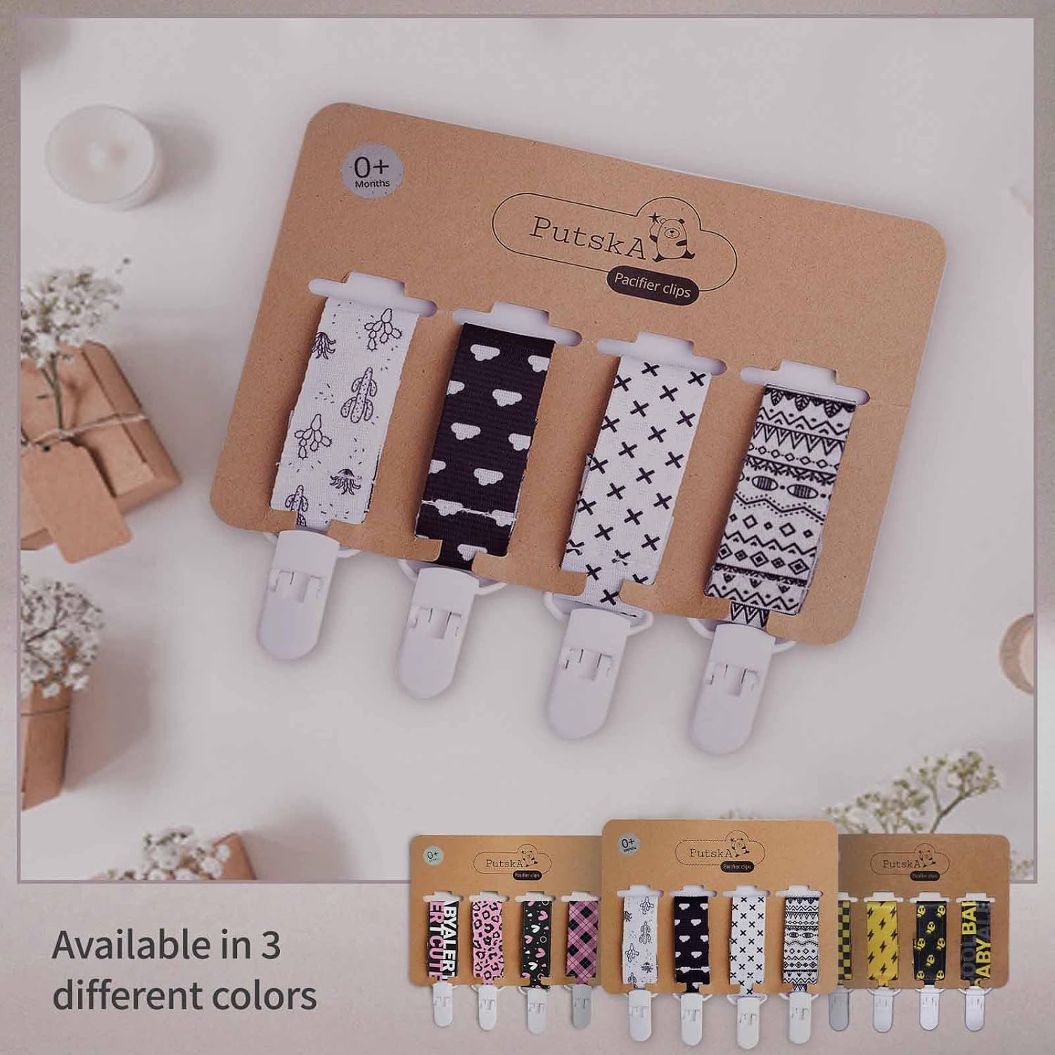 Thumbnail 6 de PUTSKA Dummy Pacifier Clips for Boys and Girls – 4 Pack