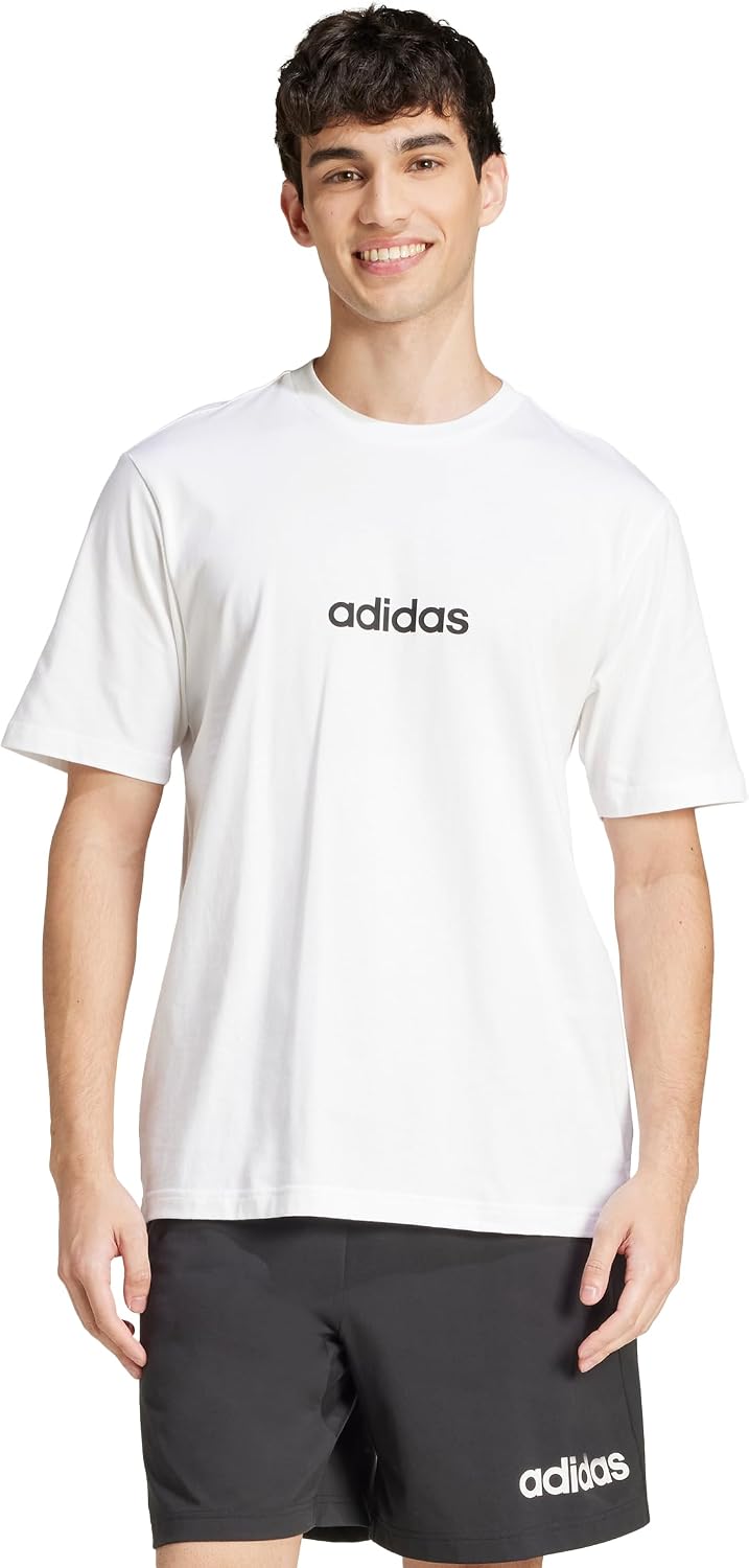 Thumbnail 6 de adidas Men's Essentials Linear Single Jersey Shirt (Black/White) - XXL
