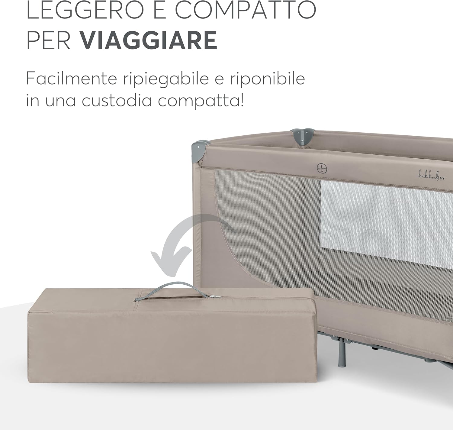 Thumbnail 6 de KikkaBoo Lettino da Campeggio SO GIFTED 2026 | Culla Neonato da Viaggio 120x60 cm, Beige Scuro