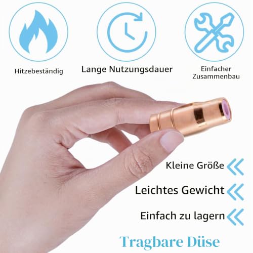 Detalle de EATBALE Fülldrahtdüse 14/15AK MIG/MAG Ersatzteile – Verschleißteil mit Keramikring, 4 Stück