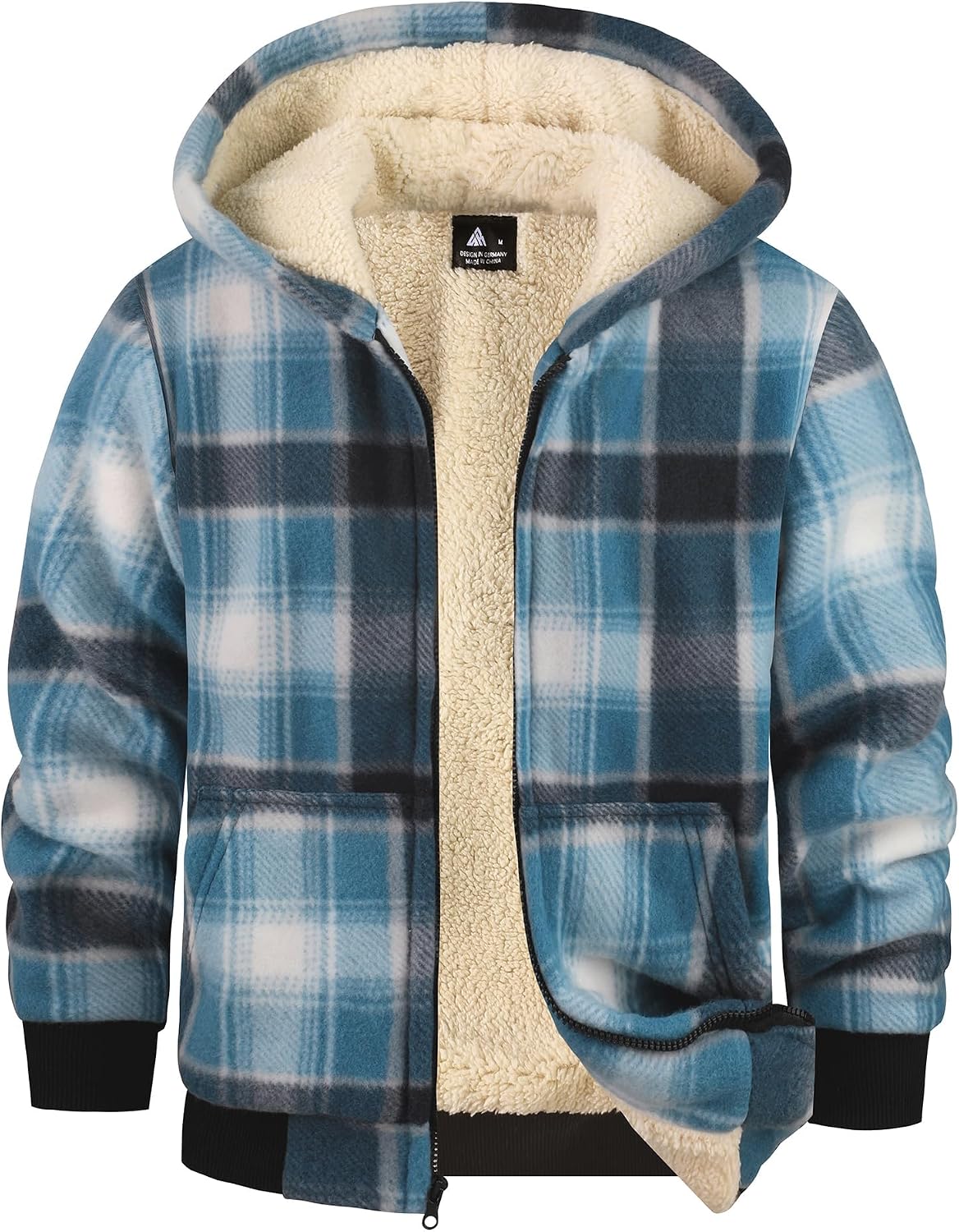 Detalle de JACKETOWN fleecejas voor jongens met ruitjesmotief, capuchon en rits