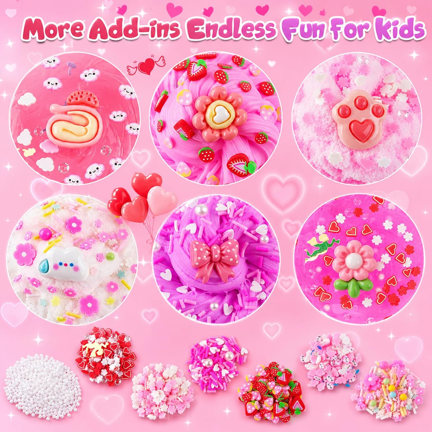 Detalle de Pack of 6 Pink Slimes for Kids