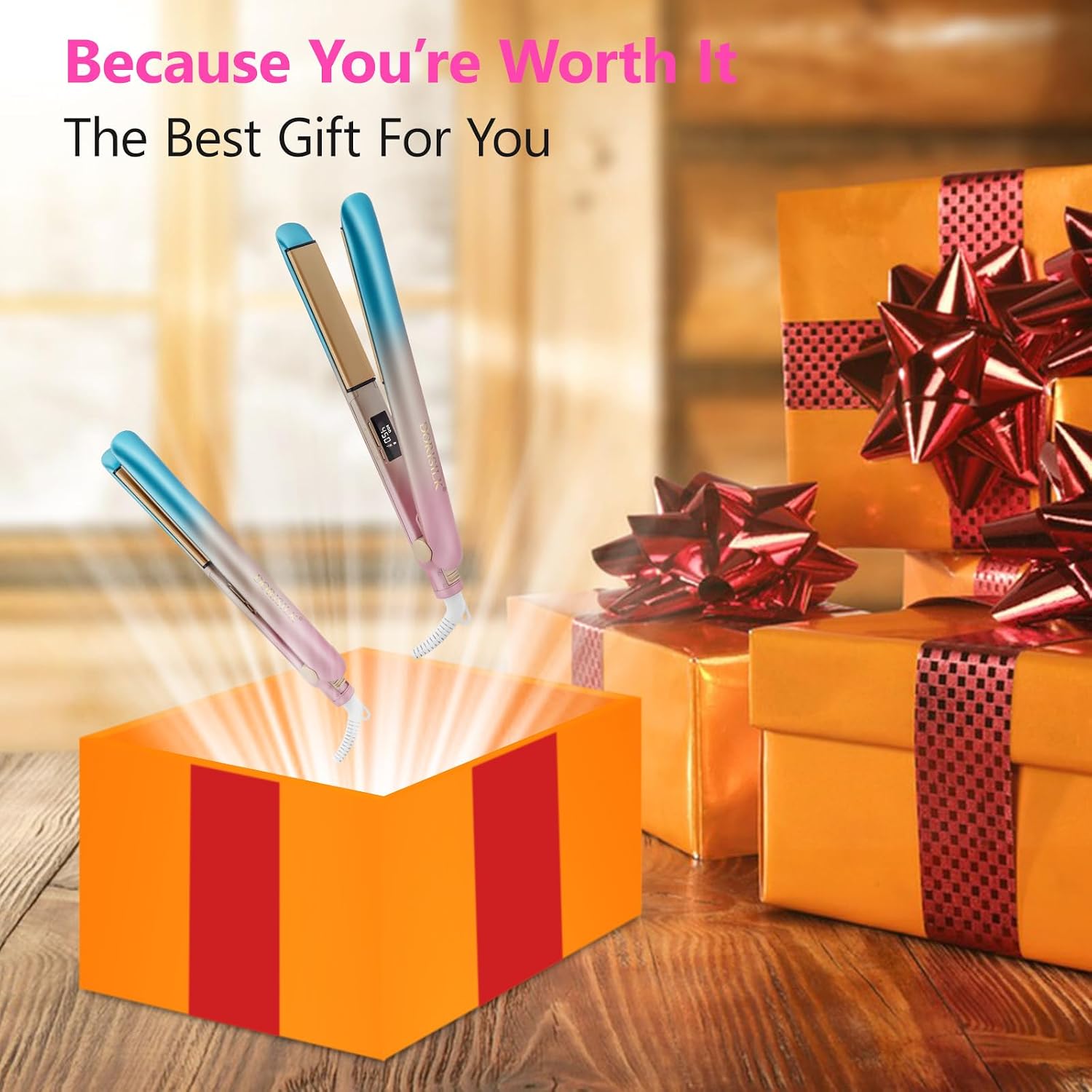 Thumbnail 2 de DORISILK Colorful Flat Iron 450 Degrees: 2-in-1 Ceramic Hair Straightener & Curler