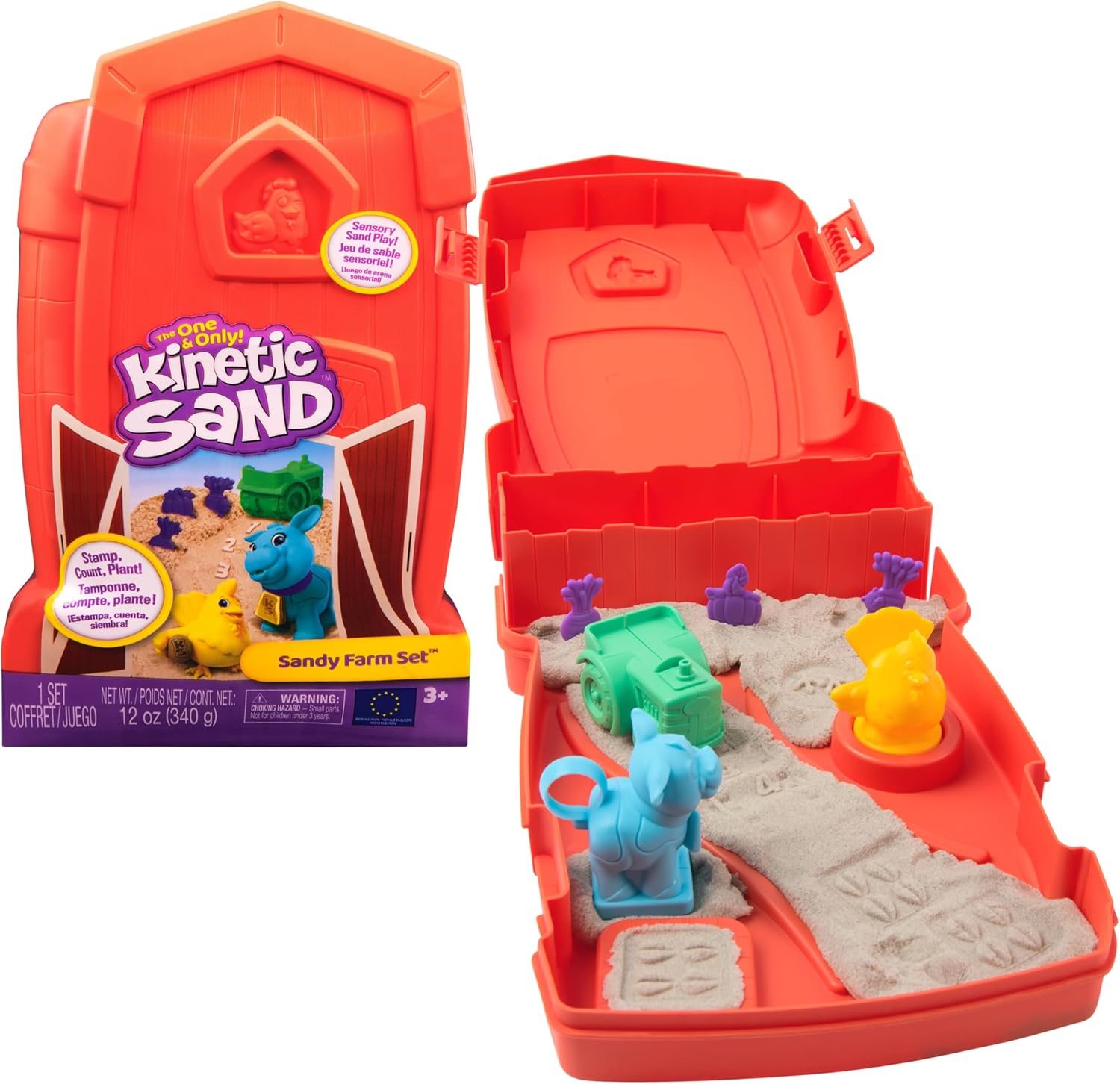 Detalle de Kinetic Sand Sandy Farm Set with 340g sand