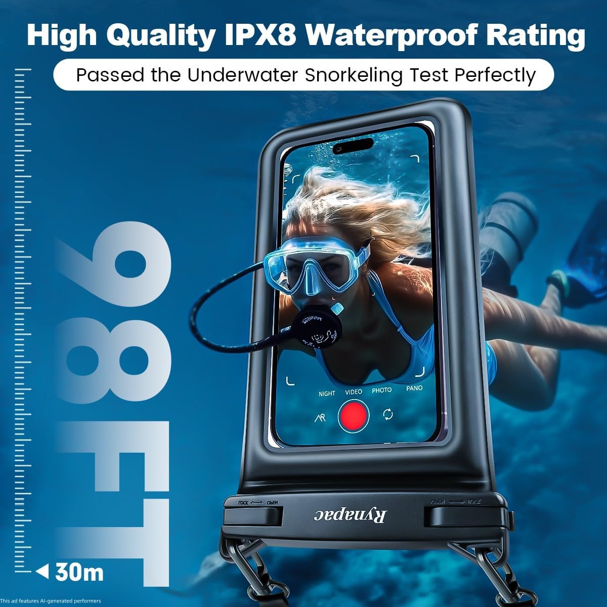 Detalle de Rynapac Waterproof Phone Pouch, 8.5-Inch